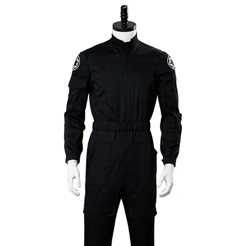 Imperial Tie Fighter Pilot Black Flightsuit Uniform Jumpsuit Cosplay Costume
