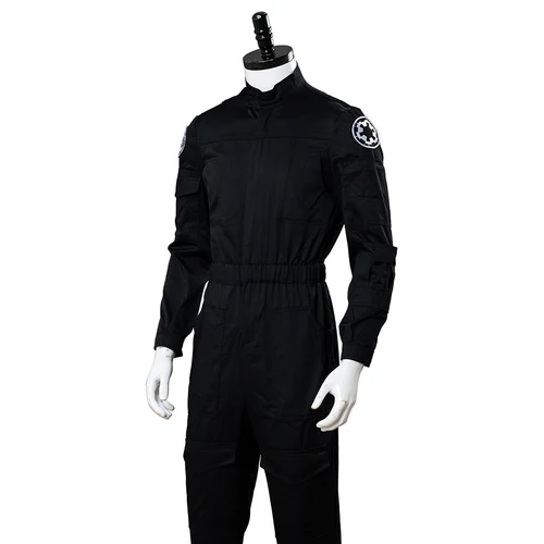 Imperial Tie Fighter Pilot Black Flightsuit Uniform Jumpsuit Cosplay Costume