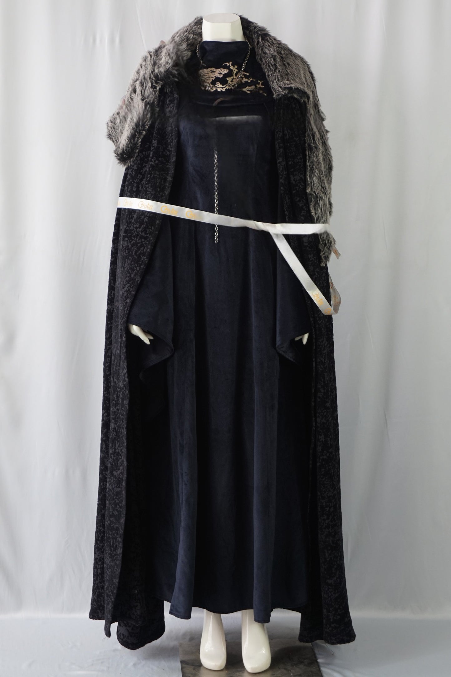 Queen Sansa Direwolf Black Dress Cosplay Costume