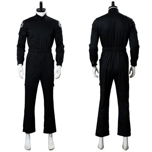 Imperial Tie Fighter Pilot Black Flightsuit Uniform Jumpsuit Cosplay Costume