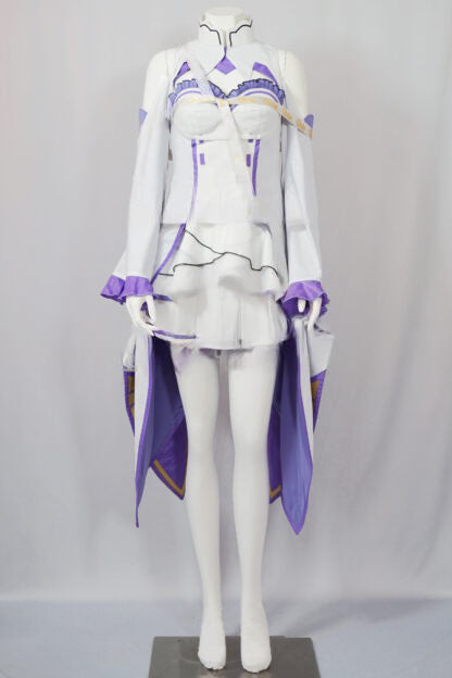Emilia Re Zero Dress Cosplay Outfit