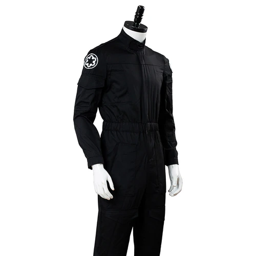 Imperial Tie Fighter Pilot Black Flightsuit Uniform Jumpsuit Cosplay Costume