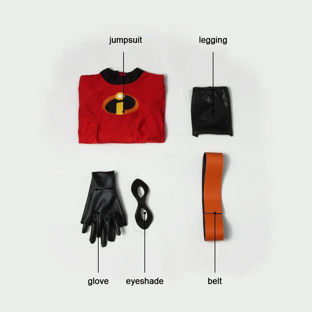 Elastigirl Helen Parr Red Latex Cosplay Costume