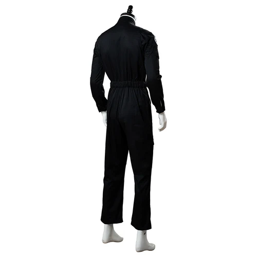Imperial Tie Fighter Pilot Black Flightsuit Uniform Jumpsuit Cosplay Costume