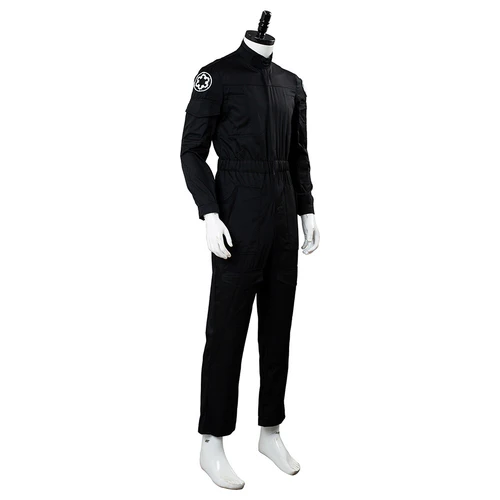 Imperial Tie Fighter Pilot Black Flightsuit Uniform Jumpsuit Cosplay Costume