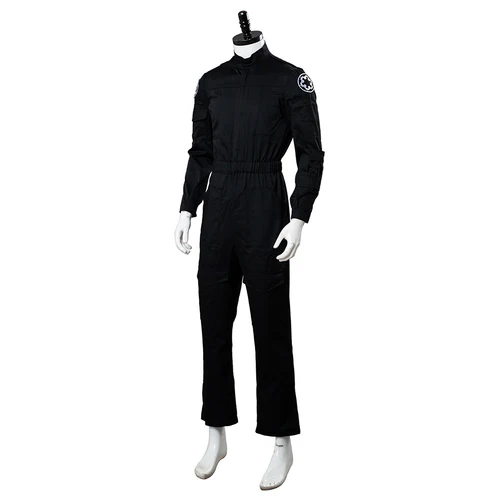 Imperial Tie Fighter Pilot Black Flightsuit Uniform Jumpsuit Cosplay Costume