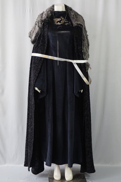 Queen Sansa Direwolf Black Dress Cosplay Costume