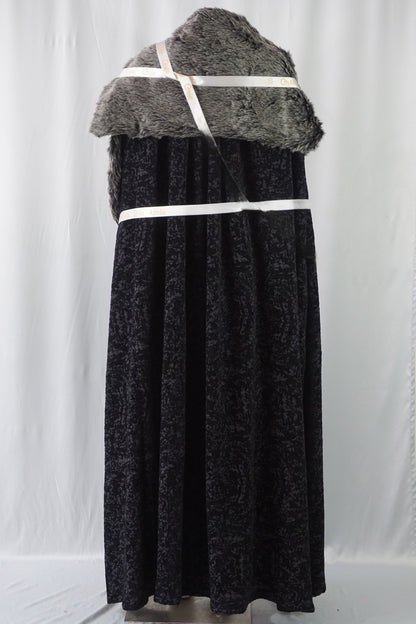 Queen Sansa Direwolf Black Dress Cosplay Costume