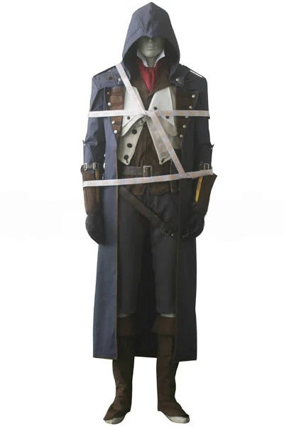Arno Dorian Dark Blue Hooded Coat Cosplay Costume