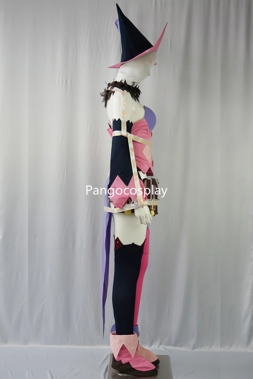 Magilou Pink and Purple Jester Sorceress Cosplay Costume