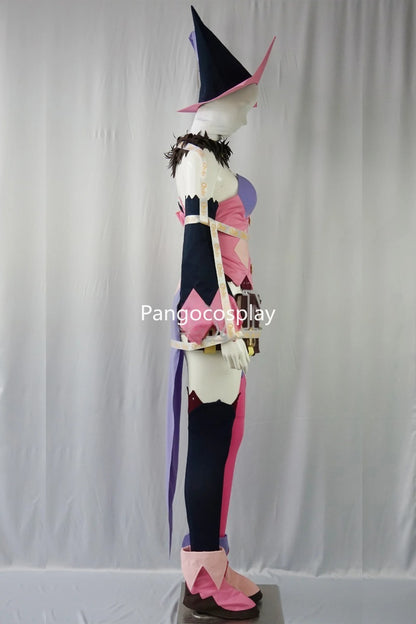 Magilou Pink and Purple Jester Sorceress Cosplay Costume