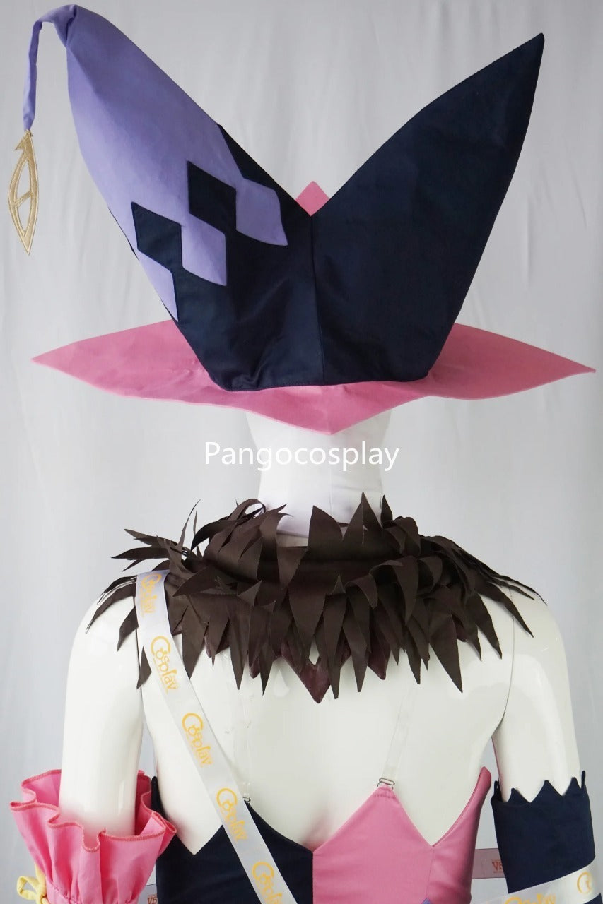 Magilou Pink and Purple Jester Sorceress Cosplay Costume