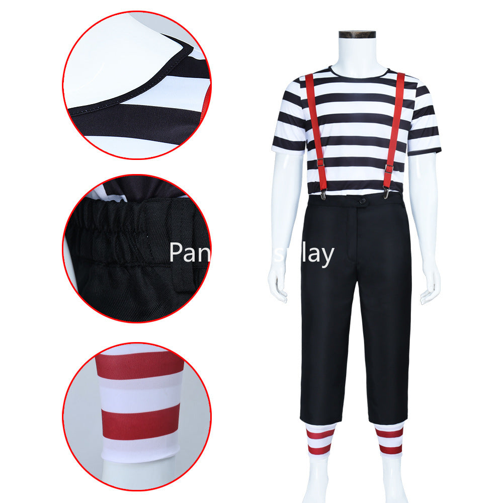 Tweedle Dee and Tweedle Dum Black and White Stripe Costume for World Book