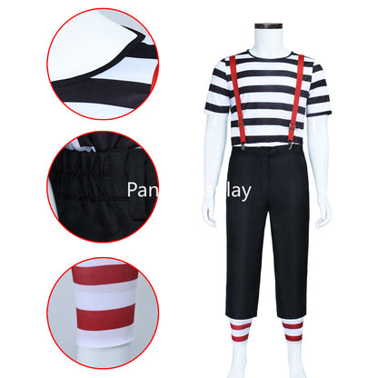 Tweedle Dee and Tweedle Dum Black and White Stripe Costume for World Book
