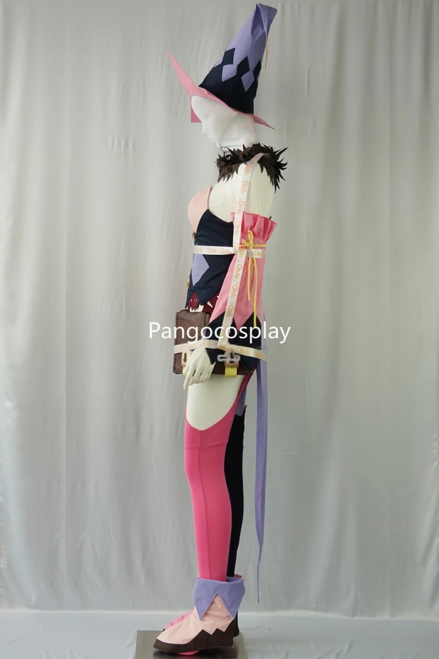 Magilou Pink and Purple Jester Sorceress Cosplay Costume