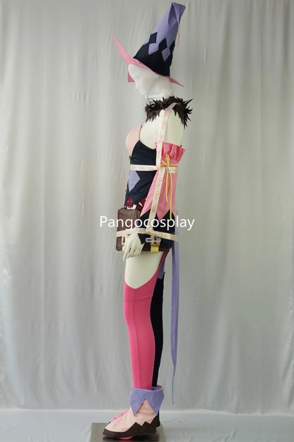 Magilou Pink and Purple Jester Sorceress Cosplay Costume